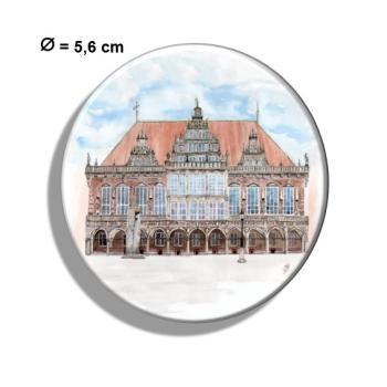 Kühlschrankmagnet m. Flaschenöffner Aquarell Maritim Kunst Druck Kunstdruck Bremen Bremer Rathaus  Nordsee Souvenir Souvenirs