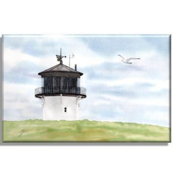 Leinwand 30 x 20 cm Keilrahmen Canvas-Leinen Aquarell Maritim Kunst Druck Kunstdruck Nordsee Cuxhaven Leuchtturm Dicke Berta Schafe