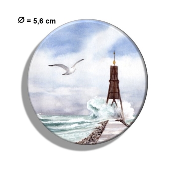 Kühlschrankmagnet m. Flaschenöffner Aquarell Maritim Kunst Druck Kunstdruck Nordsee Cuxhaven Insel Neuwerk Möwe Watt Meer Bake
