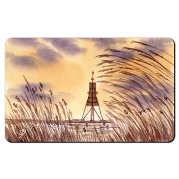 Breakfast board Watercolor Maritime Art Print North Sea Cuxhaven Bake Island Neuwerk Watt Ocean Seagull
