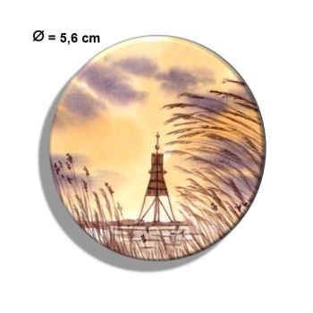 Fridge magnet with bottle opener  Watercolor Maritime Art Print North Sea Cuxhaven Bake Island Neuwerk Watt Ocean Seagull