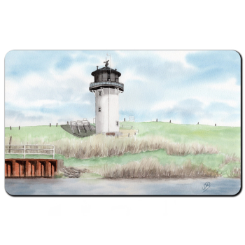 Frühstücksbrettchen Brettchen Aquarell Maritim Kunst Druck Kunstdruck Nordsee Cuxhaven Leuchtturm Dicke Berta Schafe