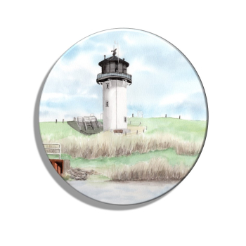 Kühlschrankmagnet m. Flaschenöffner Aquarell Maritim Kunst Druck Kunstdruck Nordsee Cuxhaven Leuchtturm Dicke Berta Schafe