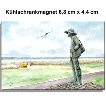 Kühlschrankmagnet Aquarell Maritim Kunst Druck Kunstdruck Nordsee Cuxhaven Sahlenburg Wattenkieker