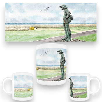Tasse Becher Kaffeebecher Aquarell Maritim Kunst Druck Kunstdruck Nordsee Cuxhaven Sahlenburg Wattenkieker