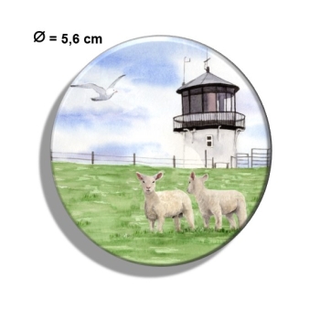 Kühlschrankmagnet m. Flaschenöffner Aquarell Maritim Kunst Druck Kunstdruck Nordsee Cuxhaven Leuchtturm Dicke Berta Schafe