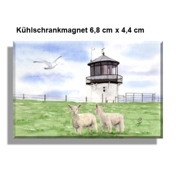 Kühlschrankmagnet Aquarell Maritim Kunst Druck Kunstdruck Nordsee Cuxhaven Leuchtturm Dicke Berta Schafe
