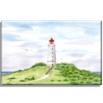 Leinwand 30 x 20 cm Keilrahmen Canvas-Leinen Aquarell Maritim Kunst Druck Kunstdruck Ostsee Leuchtturm Dornbusch Hiddensee Rügen