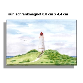 Kühlschrankmagnet  Aquarell Maritim Kunst Druck Kunstdruck Ostsee Leuchtturm Dornbusch Hiddensee Rügen