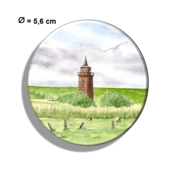 Kühlschrankmagnet m. Flaschenöffner Aquarell Kunst Druck Kunstdruck Strandkorb Sonnenuntergang Dänemark Nordsee Dagebüll Leuchtturm mit Schafe - DB2