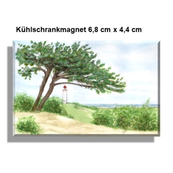 Kühlschrankmagnet  Aquarell Maritim Kunst Druck Kunstdruck Ostsee Leuchtturm Dornbusch Hiddensee Rügen