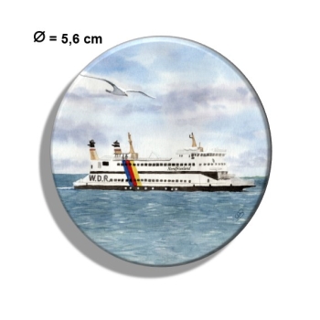 Kühlschrankmagnet m. Flaschenöffner Aquarell Kunst Druck Kunstdruck Strandkorb Sonnenuntergang Dänemark Nordsee Dagebüll Fähre - DB3