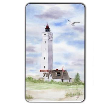 Frühstücksbrettchen Brettchen Leuchtturm Blåvand Blavand mit Nebengebäuden DK01