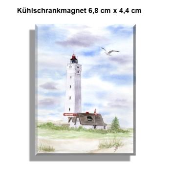 Kühlschrankmagnet Leuchtturm Blåvand Blavand mit Nebengebäuden DK01