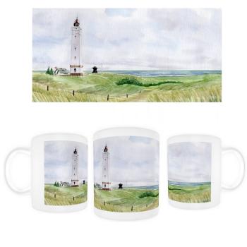 Tasse Becher Kaffeebecher  Blåvand Blavand Weg zum Leuchtturm DK02