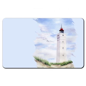 Frühstücksbrettchen Brettchen Aquarell Maritim Kunst Druck Kunstdruck Nordsee Dänemark Danmark  Blåvand Blavand Dünen Leuchtturm