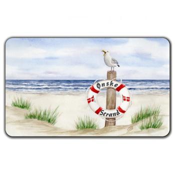 Breakfast board Lifebelt Watercolor Maritime Art Print North Sea Baltic Sea dunes beach denmark seagull