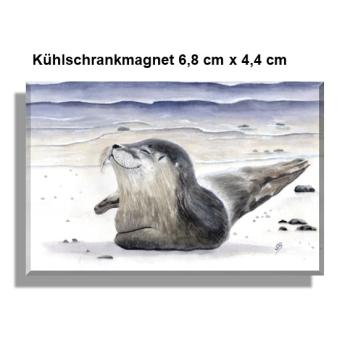 Fridge magnet Watercolor Maritime Art Print Seal Denmark North Sea Baltic Sea