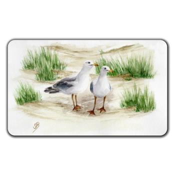 Frühstücksbrettchen Brettchen  Aquarell Maritim Kunst Druck Kunstdruck Dänemark Nordsee Ostsee Düne Dünen Meer Möwe Möwen Strand