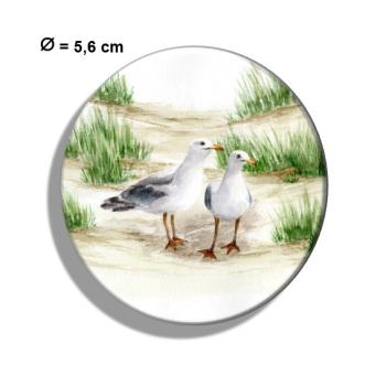 Kühlschrankmagnet m. Flaschenöffner  Aquarell Maritim Kunst Druck Kunstdruck Dänemark Nordsee Ostsee Düne Dünen Meer Möwe Möwen Strand