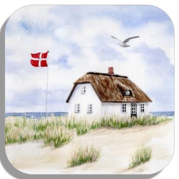 Untersetzer Glasuntersetzer 9,5 x 9,5 cm Haus am Strand DK13