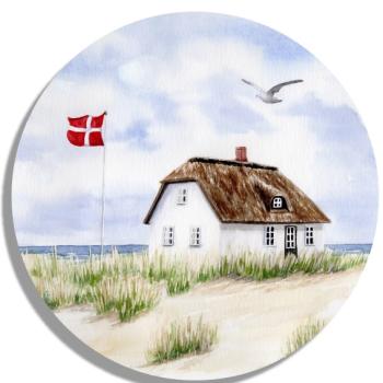 Untersetzer Glasuntersetzer rund 9,5 cm Haus am Strand DK13