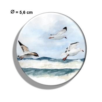 Kühlschrankmagnet m. Flaschenöffner Aquarell Maritim Kunst Druck Dänemark Nordsee Ostsee Düne Dünen Meer Möwe Möwen Strand