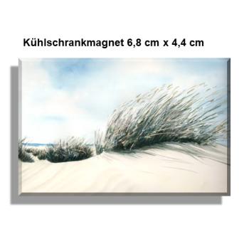 Kühlschrankmagnet  Aquarell Maritim Kunst Druck Kunstdruck Dänemark Nordsee Ostsee Düne Meer Möwe Strand