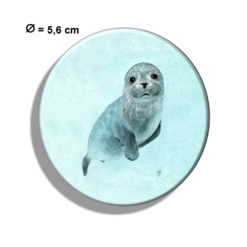 Kühlschrankmagnet m. Flaschenöffner kleiner Seehund DK25
