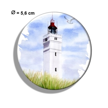 Kühlschrankmagnet m. Flaschenöffner Aquarell Maritim Kunst Druck Kunstdruck Nordsee Dänemark Danmark  Blåvand Blavand Dünen Leuchtturm