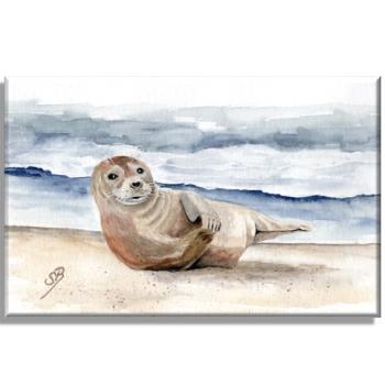 Leinwand 30 x 20 cm Keilrahmen Canvas-Leinen kleiner Seehund DK25