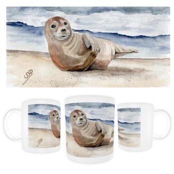 Tasse Becher Kaffeebecher kleiner Seehund DK25