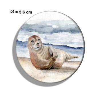 Kühlschrankmagnet m. Flaschenöffner kleiner Seehund DK25
