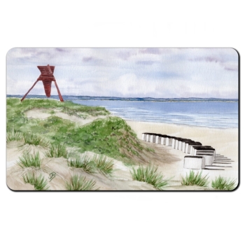 Frühstücksbrettchen Brettchen Folienmagnet Aquarell Maritim Kunst Druck Kunstdruck Dänemark Nordsee Blokhus Bake Strand