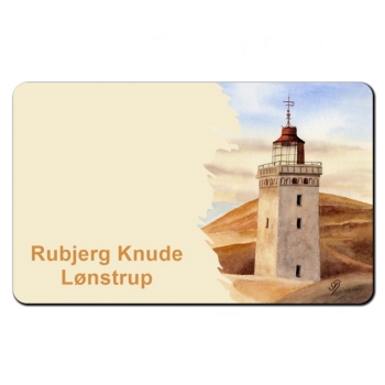 Frühstücksbrettchen Brettchen Aquarell Maritim Kunst Druck Kunstdruck Nordsee Dänemark Danmark Leuchtturm Rubjerg Knude Düne Blokhus Lokken Sonnenuntergang