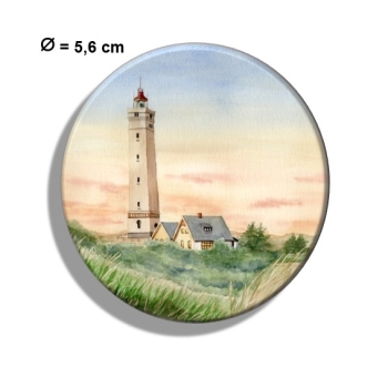Fridge magnet with bottle opener  Watercolor Maritime Art Print Art Print North Sea Denmark Danmark Blåvand Blavand  dunes lighthouse Sunset
