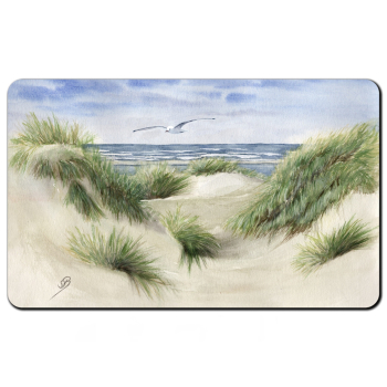 Frühstücksbrettchen Brettchen  Aquarell Maritim Kunst Druck Kunstdruck Dünen Dänemark Nordsee Düne Meer Möwe Strand