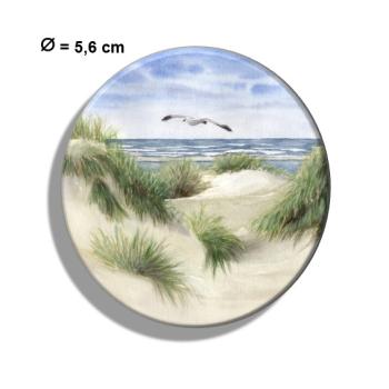 Kühlschrankmagnet m. Flaschenöffner Aquarell Maritim Kunst Druck Kunstdruck Dünen Dänemark Nordsee Düne Meer Möwe Strand