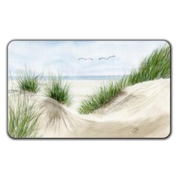 Frühstücksbrettchen Brettchen  Düne im Sommer Aquarell Maritim Kunst Druck Kunstdruck Dänemark Nordsee Ostsee Dünen Meer Möwe Strand Amrum Sylt