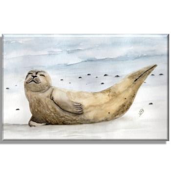 Leinwand 40 x 30 cm Keilrahmen Canvas-Leinen Seehund in der Sonne - DK51