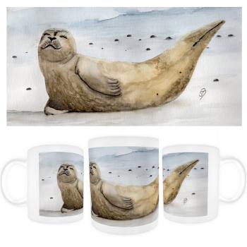 Tasse Becher Kaffeebecher Seehund in der Sonne - DK51