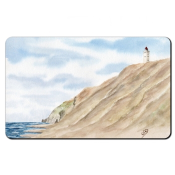 Breakfast Board  watercolor maritime art print North Sea Denmark Danmark lighthouse Rubjerg Knude dune Blokhus Lokken Cliff