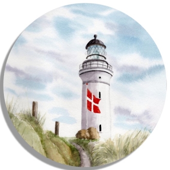 Coasters glass coasters 9,5 x  9,5 cm Watercolor Maritime Art Print Art Print North Sea Denmark Danmark Blåvand Blavand dunes lighthouseCoasters glass coasters 9,5 x  9,5 cm Watercolor Maritime Art Print Art Print North Sea Denmark Danmark Hirtshals dunes
