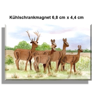 Kühlschrankmagnet  Aquarell Aquarell Maritim Kunst Druck Kunstdruck Nordsee Dänemark Danmark  Blåvand Blavand Rehe Vejers