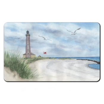 Frühstücksbrettchen Brettchen Aquarell Maritim Kunst Druck Kunstdruck Nordsee Dänemark Danmark  Leuchtturm Skagen