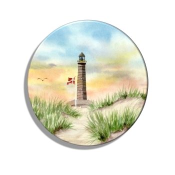 Kühlschrankmagnet m. Flaschenöffner Aquarell Maritim Kunst Druck Kunstdruck Nordsee Dänemark Danmark Leuchtturm Skagen
