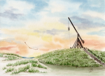 Postkarte DIN-A6 Aquarell Maritim Kunst Druck Kunstdruck Nordsee Dänemark Danmark Leuchtturm Skagen