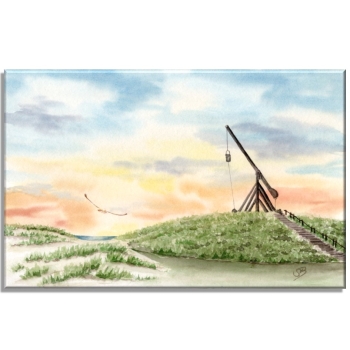 Leinwand 30 x 20 cm Keilrahmen Canvas-Leinen Aquarell Maritim Kunst Druck Kunstdruck Nordsee Dänemark Danmark  Leuchtturm Skagen