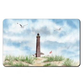 Frühstücksbrettchen Brettchen Aquarell Maritim Kunst Druck Kunstdruck Nordsee Dänemark Danmark  Leuchtturm Skagen