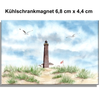 Kühlschrankmagnet  Aquarell Aquarell Maritim Kunst Druck Kunstdruck Nordsee Dänemark Danmark Leuchtturm Skagen